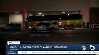 Migrant girls arrive at Convention Center