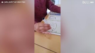 Child gets confused with drawing!