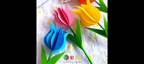 HOW TO MAKE BEAUTIFUL FLOWERS WITH ORIGAMI PAPER