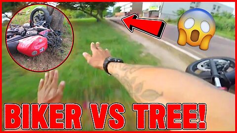 MOTORCYCLE CRASHES INTO TREE! - Crazy Motorcycle Moments 2023 #28