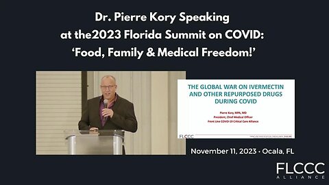Dr. Pierre Kory Speaking at the 2023 Florida Summit on COVID (November 11, 2023)