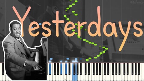 Art Tatum - Yesterdays 1954 Live (Superfast Stride Piano Synthesia) 100% ACCURATE