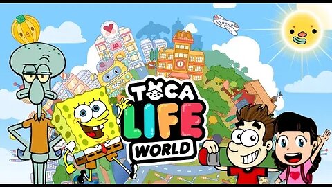 Lula Molusco vai comprar pão mas quem atende é o Bob Esponja no Toca Life World