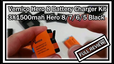 Vemico Hero 8 Battery Charger Kit 3X1500mah Hero 8/7/6/5 Black Replacement Batteries FULL REVIEW