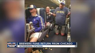 Exhausted, excited fans return home to Milwaukee on Amtrak trains