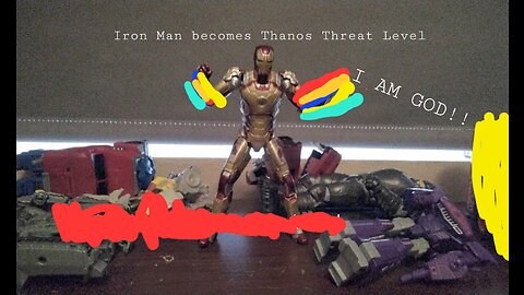 Iron Man becomes Thanos Threat Level and Unicron t h r e a t level
