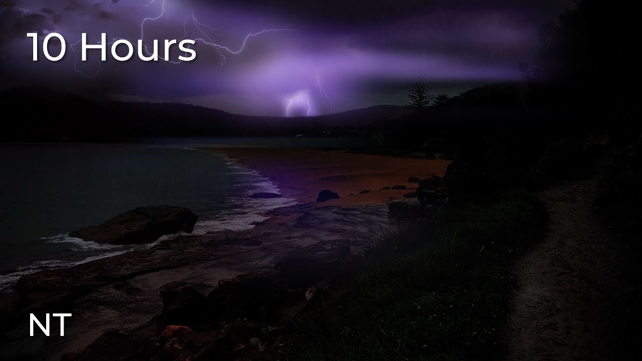 Lightning Ocean Thunderstorm Stormy Weather Ocean Waves Rolling