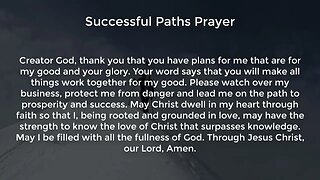 Successful Paths Prayer (Prayer for Success and Prosperity in Business)