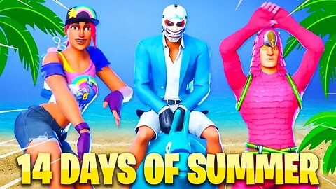 *NEW* ALL 14 DAYS OF SUMMER REWARDS LEAKED GAMEPLAY! ( Fortnite: All Rewards Leaked)