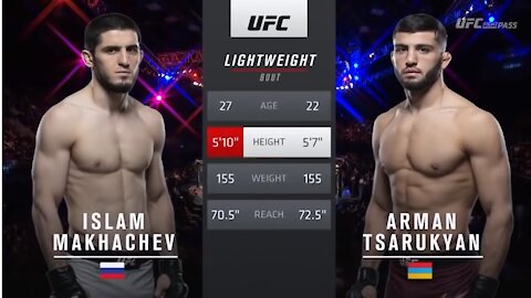 UFC Full Fight: ISLAM MAKHACHEV vs ARMAN TSARUKYAN