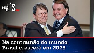 Ao lado de Tarcísio, Bolsonaro pede sabedoria e reforça que "Brasil está condenado a crescer"