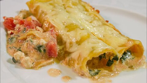 CANNELLONI PASTA RECIPE IDEA FOR DINNER. Easy recipe cannelloni ricotta and spinach