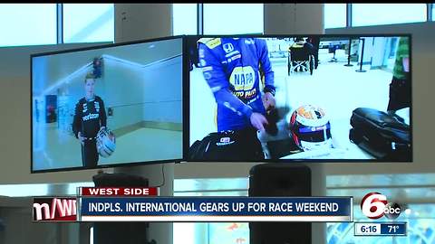 IndyCar drivers record videos for the TSA about airport security