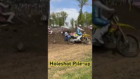 So much action in the Holeshot turn at Ironman #motorcross #dirtbike #jett #2023 #undefeated
