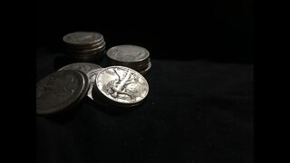 Results of the Walking Liberty Half Dollar AU Coin Unroll - Coin Hunting Silver Half Dollar Rolls