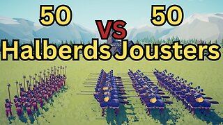 50 Halberds Versus 50 Jousters || Totally Accurate Battle Simulator