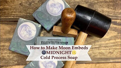 Making 🌝MIDNIGHT🌚 CP Soap + Simple No-stick PVC Moon Embed mold | Ellen Ruth Soap