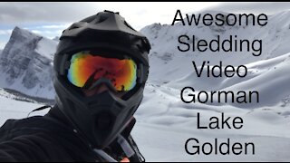 Awesome Sledding Video Gorman Lake Golden B.C.