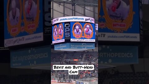First time seeing the Bevis and Butt-Head cam. #hockey #hockeygame #hockeyislife #lookalike #echl