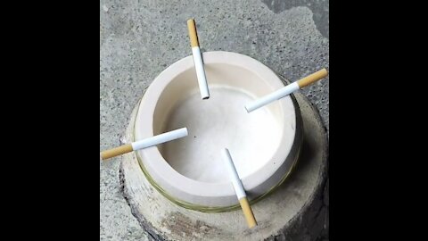 make a bamboo cigarette butt tray. pretty .....