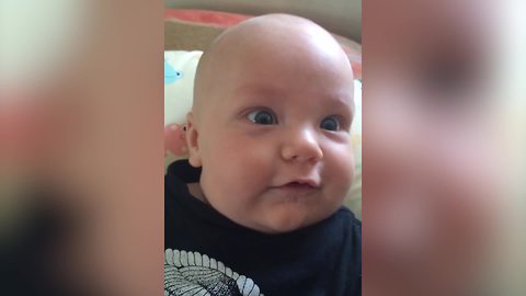 Cute Baby Boy Dazzled By Brrr Sound