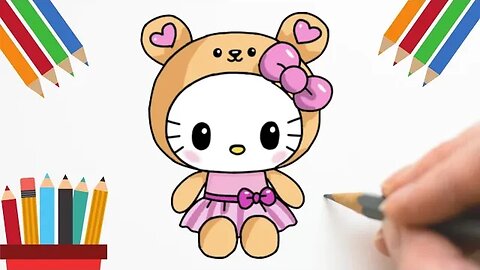 COMO DESENHAR HELLO KITTY KAWAII/FÁCIL DE FAZER #hellokitty #desenhokawaii