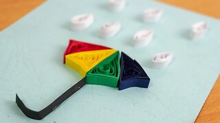 Quilling Craft Ideas for Kids: Making Umbrella with Paper Strips