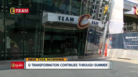 Construction continues at Quicken Loans Arena during summer shutdown