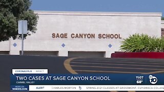 Two positive COVID-19 cases at Sage Canyon School