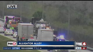 Truck fire on Alligator Alley blocks one lane
