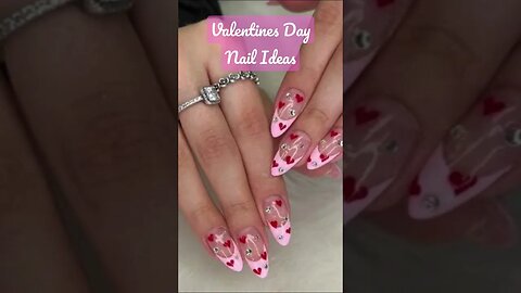 Love this look: If heart eyes emoji was nail art!! 😍 #2023nails #accentnails #valentinesnails