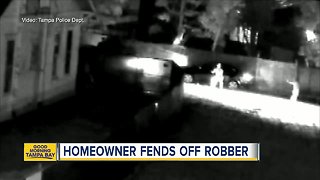 Videos show Tampa residents confront suspected burglar; police searching for suspect