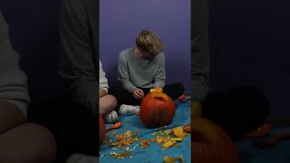 Eating pumpkin 😂 #shorts #pumpkin #pumpkincarving #halloween #diy #comedy #eating