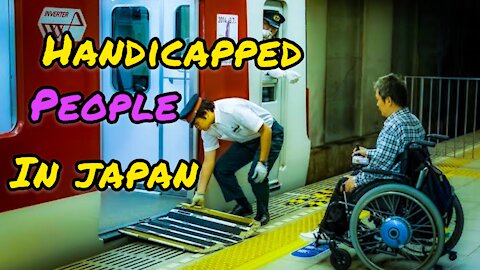 How the handicap people help by japan railways staff in japan