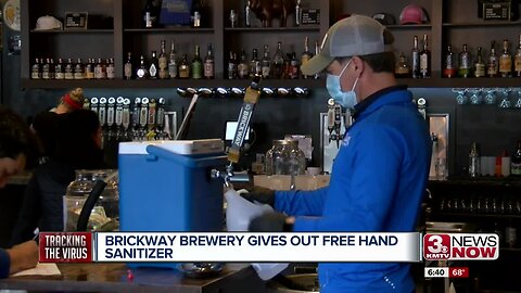Brickway Brewery gives out free hand sanitizer