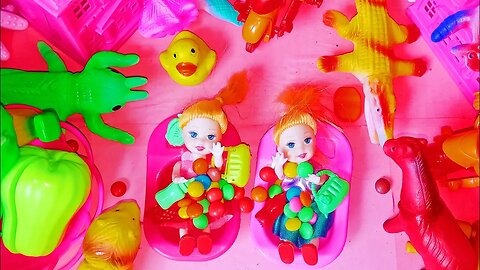 Satisfying ASMR | Magic Bathtubs with Rainbow Kinetic Sand M&M's & Skittles Candy Mixing Cutting