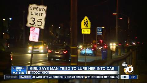Girl says man tried to lure her into his car
