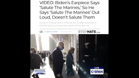 Biden’s Earpiece Says ‘Salute The Marines’