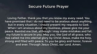 Secure Future Prayer (Prayer for Success and Prosperity in Business)