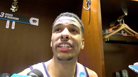 Kansas State Basketball | David N'Guessan Postgame Interview | K-State 98, Michigan State 93