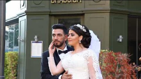 Sessão fotográfica de casamento interrompida por explosão em Beirute