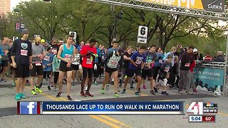 Record number of runners take off in KC Marathon