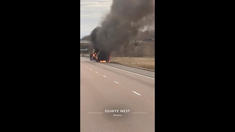Truck fire on Highway 401