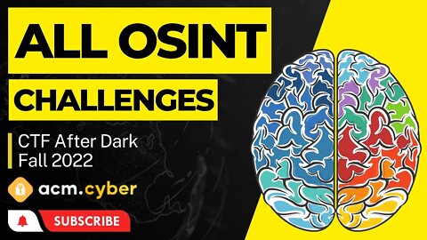 CTF After Dark - Fall 2022: All OSINT Challenges