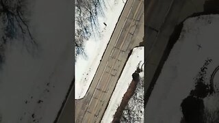 Snow highway aerial view #shorts