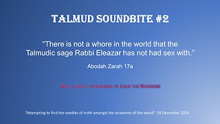 Talmud Soundbite #2 "Rabbi Eleazar's Whoring"