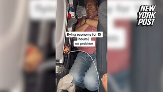 Man sleeps on plane floor during 15-hour flight: 'More room for everybody'