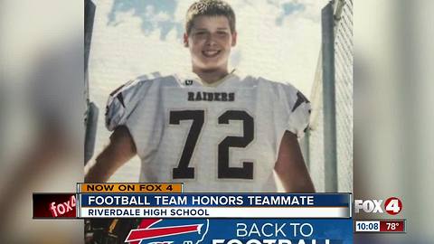 Football team honors student who died over the summer