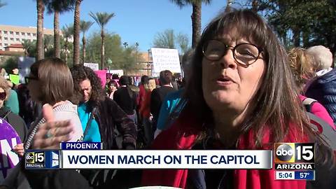 Thousands of women march on Arizona captiol