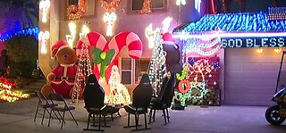 Holiday lights at Henderson home